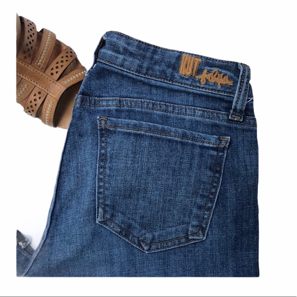 KUT from the Kloth jeans size 6 skinny cropped cuffed dark denim - Picture 3 of 7